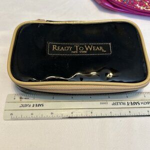 Ready To Wear New York Black Cosmetic Travel Bag Organizer W/ Mirror New